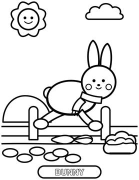 Bunny coloring page for toddlers