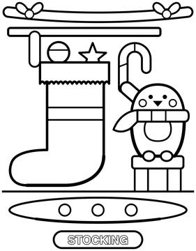Christmas stocking coloring page