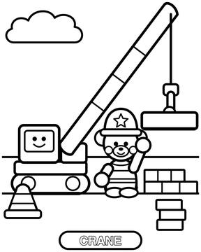 Crane coloring page for toddlers