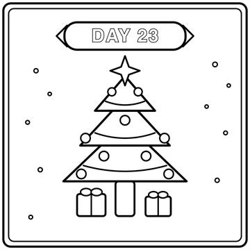 Day 23: Christmas tree coloring page