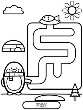 Easy winter maze for kids