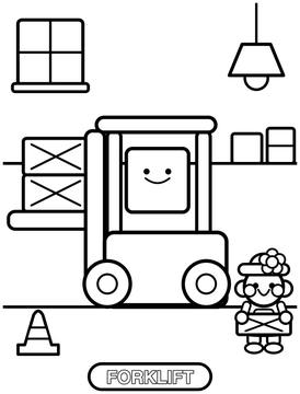 Forklift coloring page for toddlers