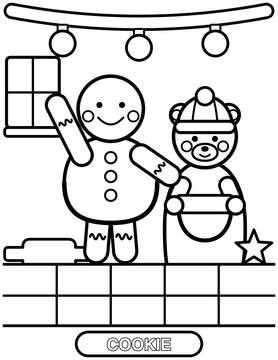 Gingerbread cookie coloring page