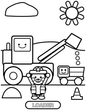 Loader coloring page for toddlers