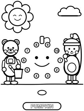 Pumpkin dot to dot for toddlers