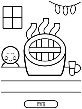 Pumpkin pie coloring page