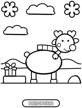 Reindeer coloring page for toddlers