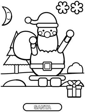 Santa coloring page for toddlers