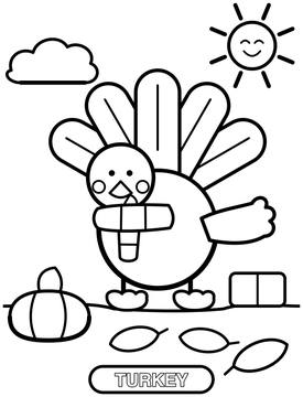 Turkey coloring page for toddlers
