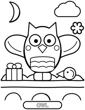 Winter owl coloring page
